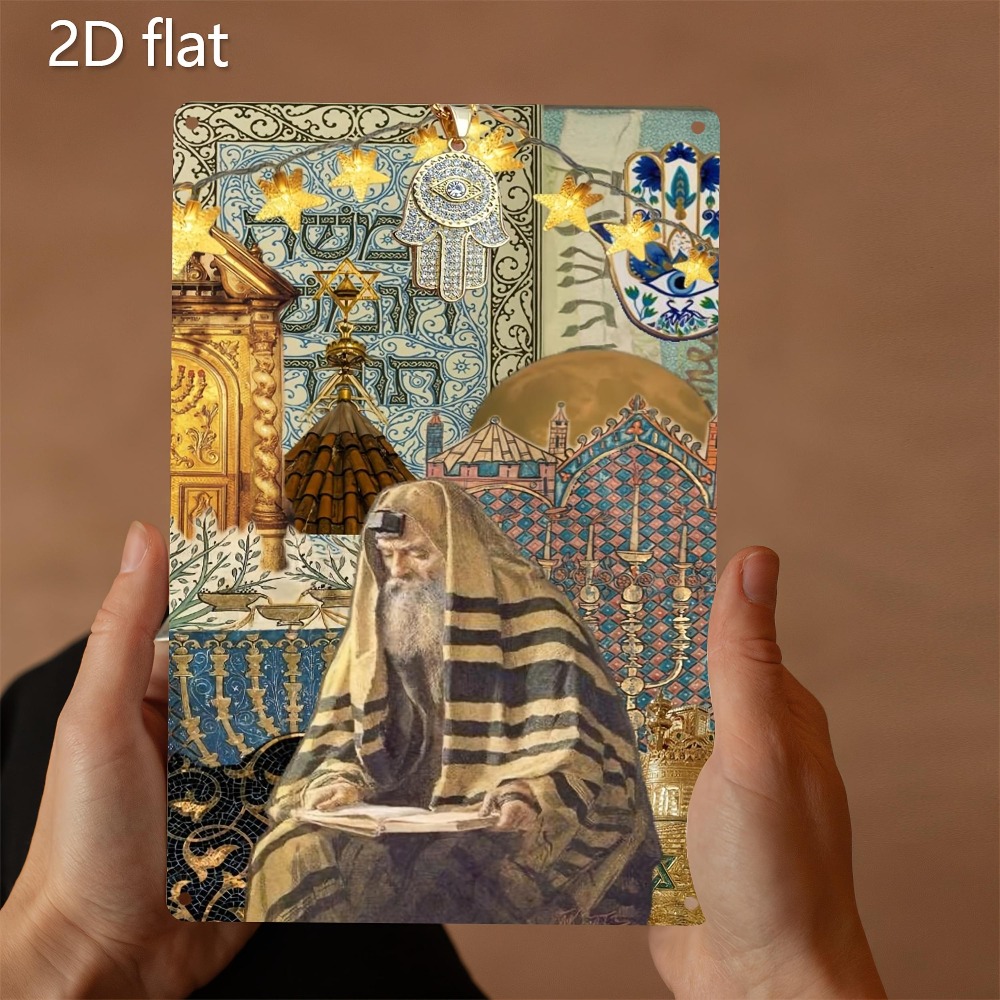 Art & Craft Paper Ideas For Kids - CIFBUY ป้ายโลหะอลูมิเนียมลายผู้สูงอายุชาวยิวสไตล์วินเทจ ขนาด 8x8 นิ้ว กันน้ำ