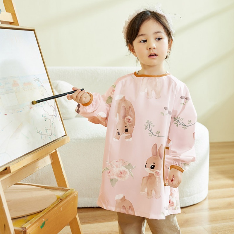 Art Craft For Toddlers - เสื้อกันเปื้อนเด็กแบบกันน้ำ แขนยาว เหมาะสำหรับเรียนศิลปะ อนุบาล ทำอาหาร งานฝีมือ