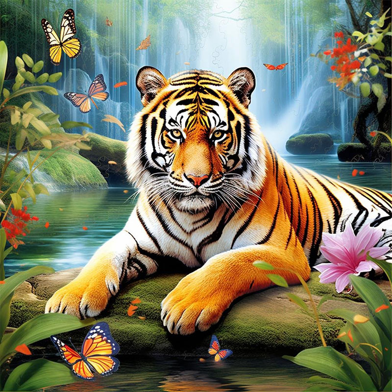 Art Craft Website - ชุดภาพวาดเพชรไทเกอร์คิง 1 ชุด, ชุดภาพวาดเพชร DIY สำหรับผู้ใหญ่,