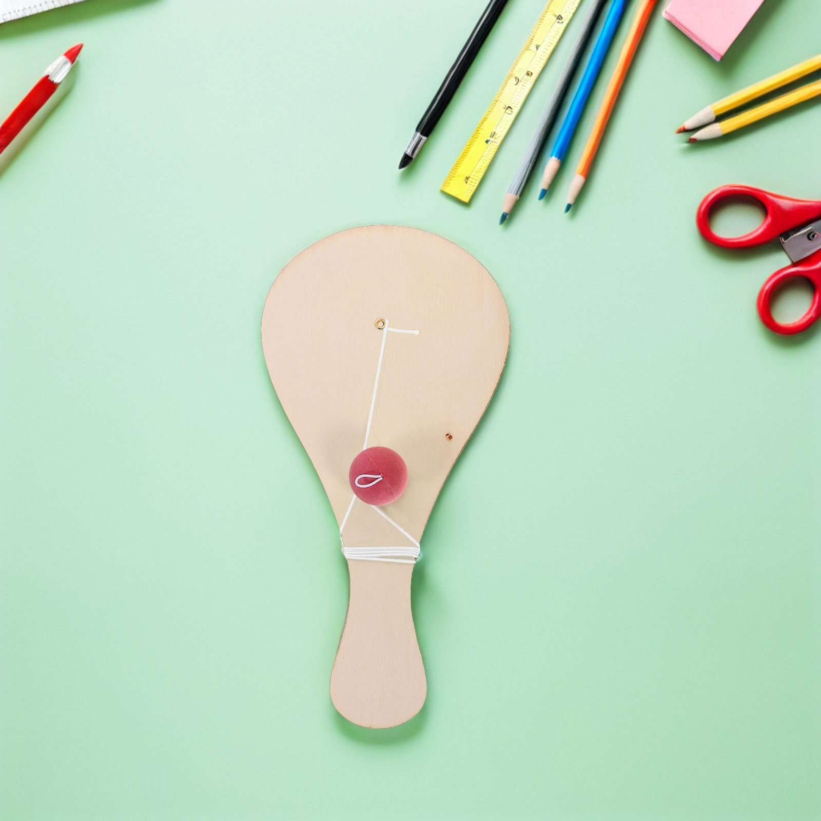 Art Craft Toddlers - ชุดเกมไม้พายลูกบอลเปล่า 10 ชิ้น ชุดงานฝีมือไม้พายสำหรับระบายสีเอง เหมาะสำหรับเด็กเล็ก ห้องเรียน