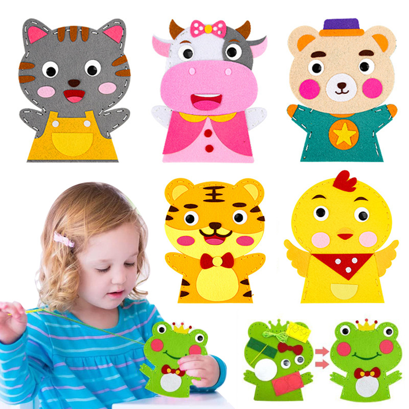 Art And Craft Nature - น่ารักการ์ตูนสัตว์หุ่นมือเด็ก DIY ศิลปะหัตถกรรมของเล่น Fine Motor Skill