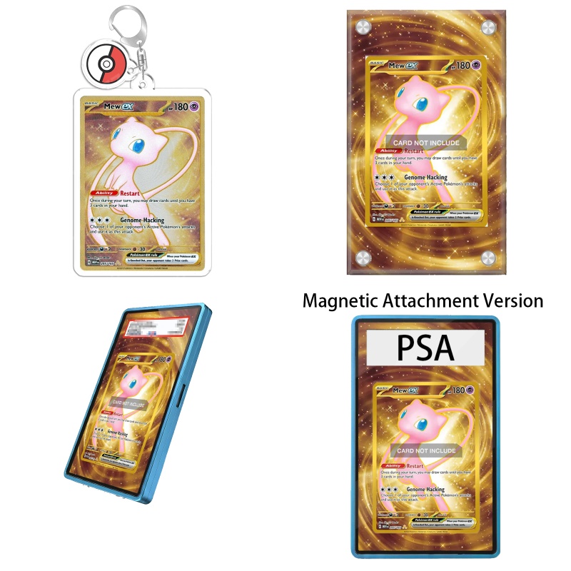Art Craft Gifts - กล่องอะคริลิคใส่การ์ดโปเกมอน TCG 151 มิว เอ็กซ์ ลายอนิเมะ
