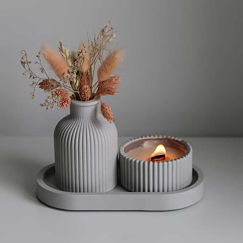 Art Craft Website - 4 ชิ้นแม่พิมพ์ซิลิโคนรูปไข่ถาดแม่พิมพ์, แจกันแม่พิมพ์, Jar แม่พิมพ์สําหรับเรซิ่นปูนปลาสเตอร์ซีเมนต์คอนกรีตหล่อ, DIY