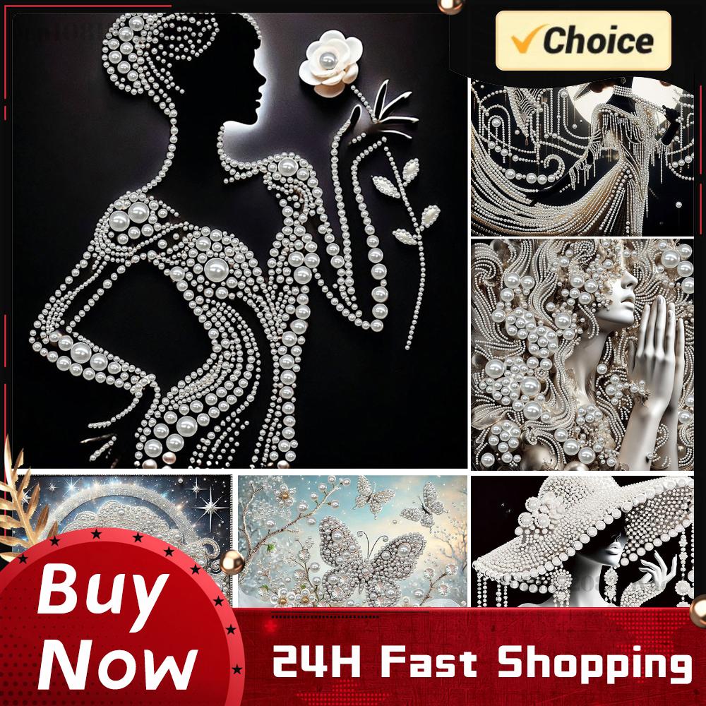 Art Craft Website - ภาพวาดเพชร DIY สำหรับผู้หญิง ลายมุกและเพชร ขนาด 30x30