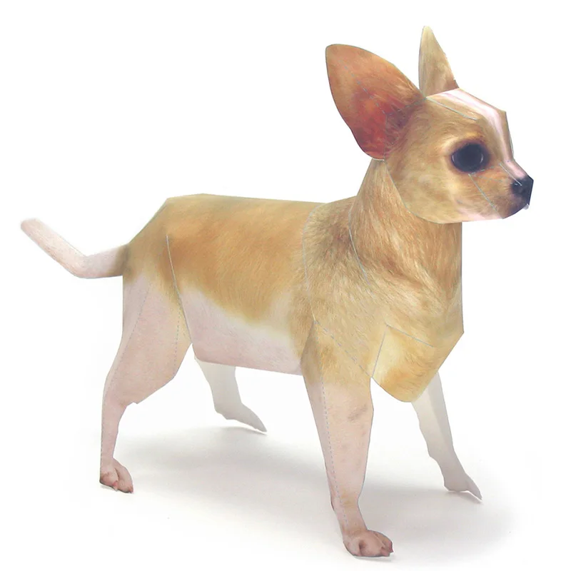 Art And Craft Nature - Chihuahua สุนัข Origami Art สัตว์เลี้ยงกระดาษรุ่นสัตว์ที่สมจริง Mini
