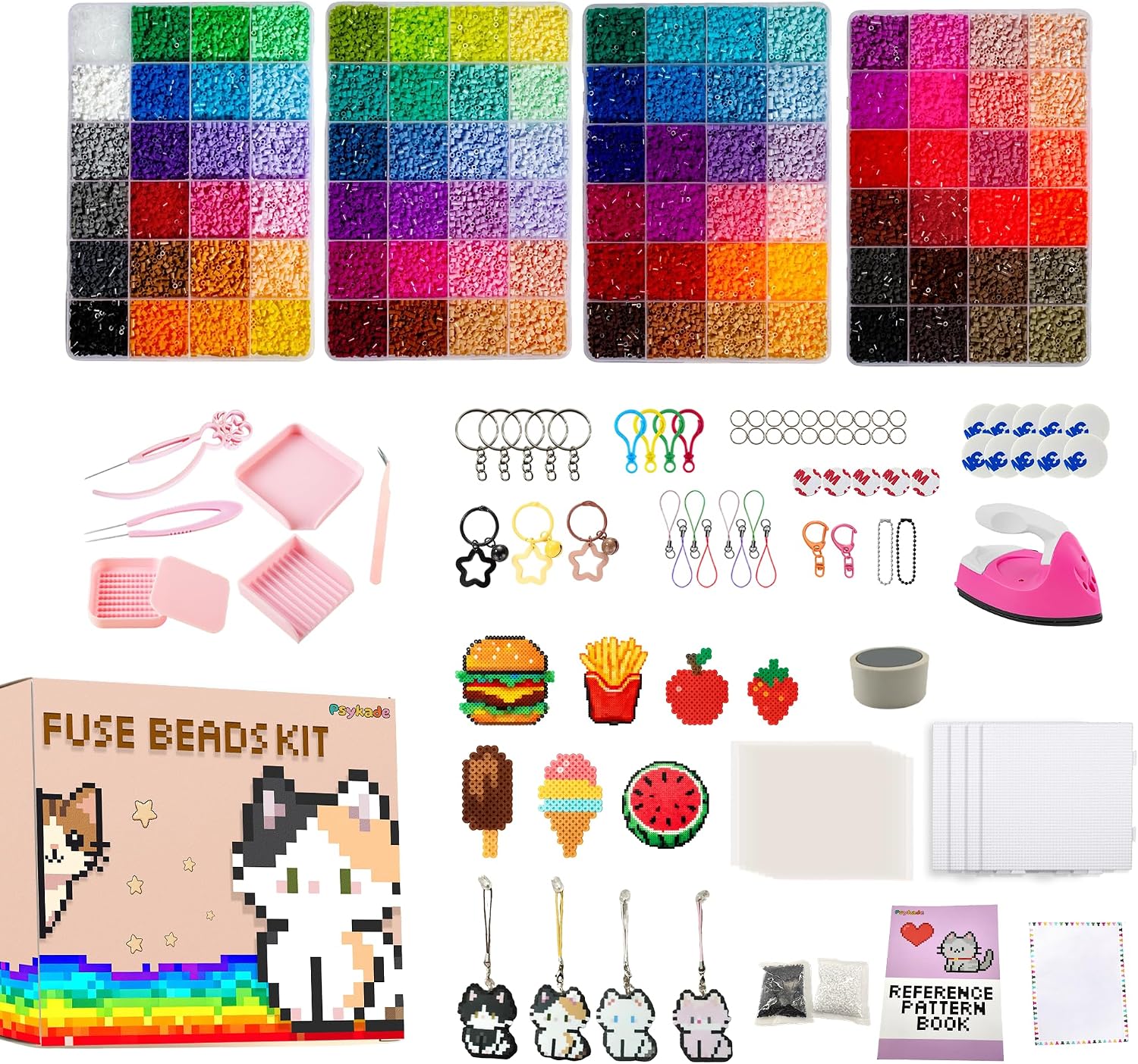 Art Craft Gifts - ชุดลูกปัดฟิวส์-ง่ายต่อการใช้งาน-96 สี 53000 2.6 มม., 200+