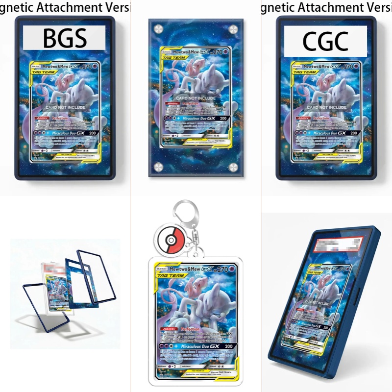 Art Craft Gifts - กล่องอะคริลิคใสแบบรีไซเคิลสำหรับใส่การ์ดโปเกมอน TCG มิวทู & มิว GX