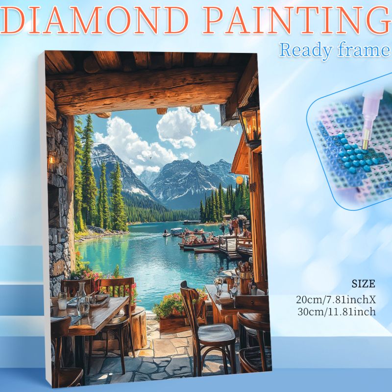 ชุดภาพวาดเพชรแบบมีกรอบ RUOPOTY - Art Craft Restaurant บทวิจารณ์และราคา