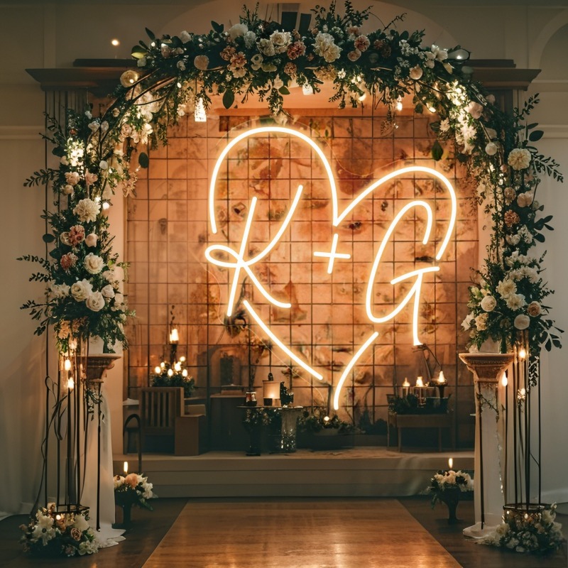 CUSTOM Initials หัวใจ LED Neon - Art Craft Christmas บทวิจารณ์และราคา