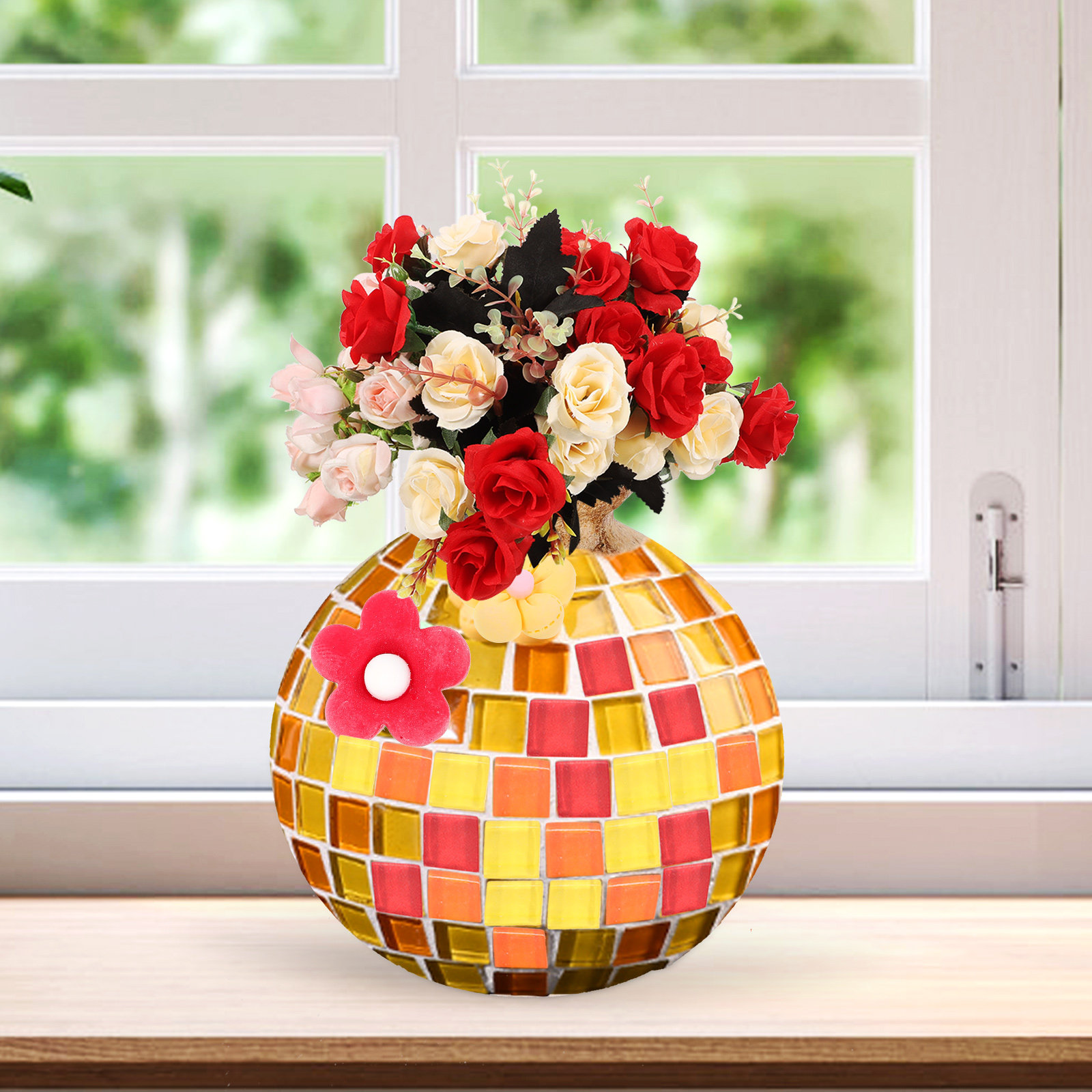 ชุดอุปกรณ์งานฝีมือแจกันโมเสก D - Art Craft Flower บทวิจารณ์และราคา
