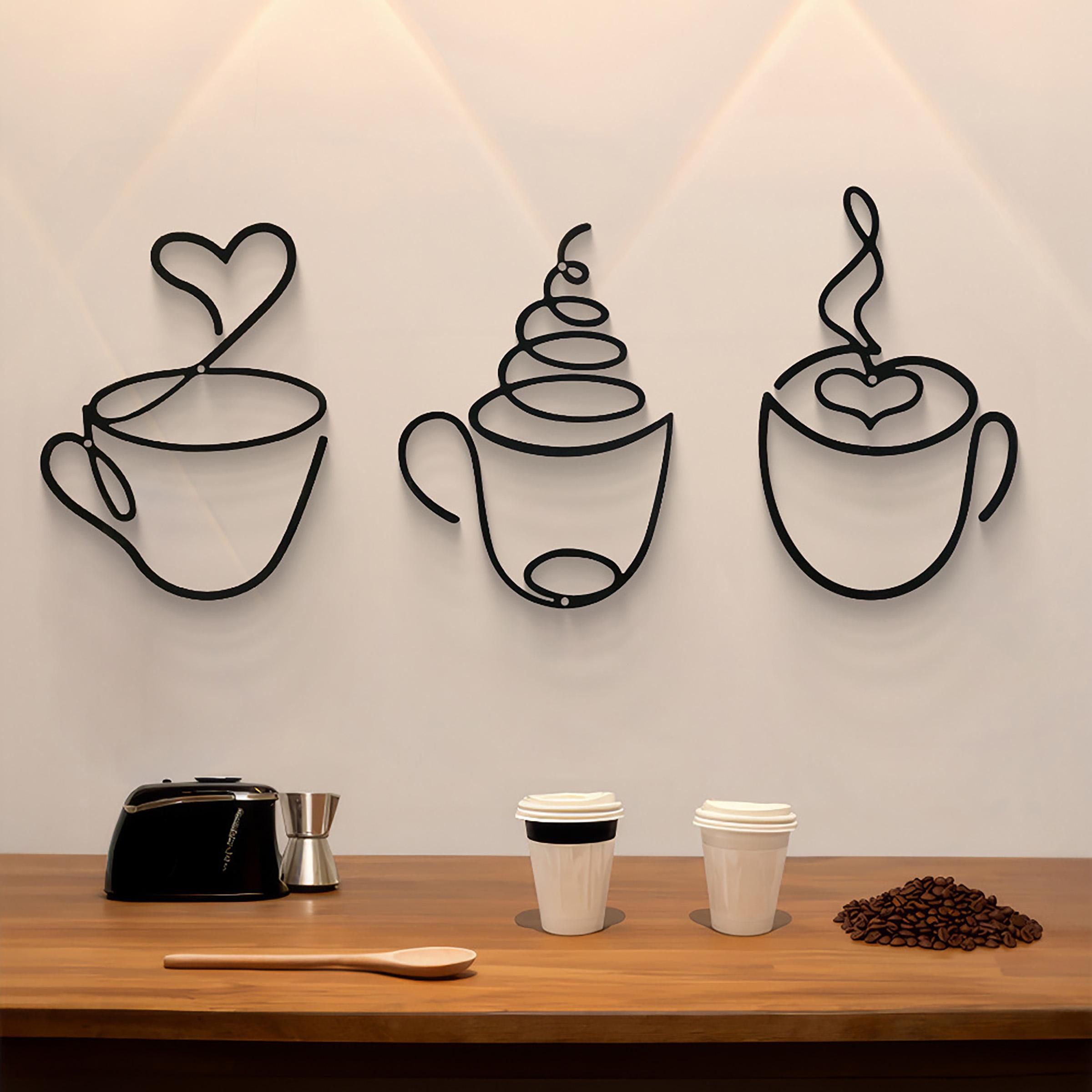 ชุดแขวนผนังกาแฟสร้างสรรค์ 3 ชิ - Art Craft Website บทวิจารณ์และราคา